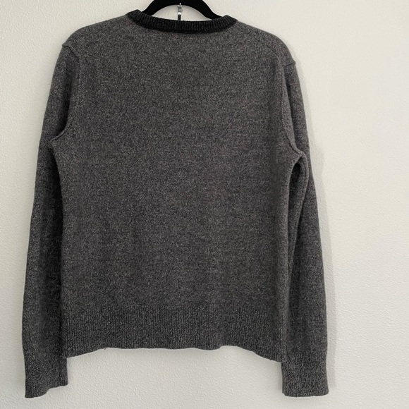 Banana Republic Charcoal Gray Filpucci Wool Crewneck Sweater w Ringer Neckline - Picture 4 of 5